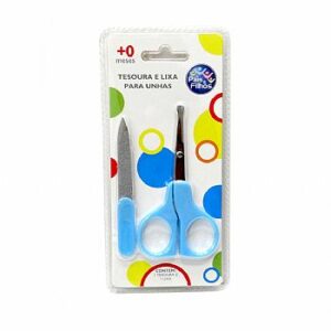 Tesoura e Lixa para Unha Azul - Pais & Filhos