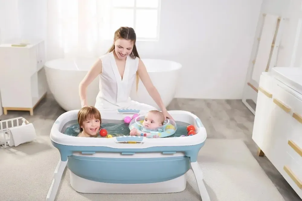 Banheira de Bebê Dobrável Grande Rosa - Baby Pil - AmarAmar