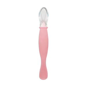 Colher de Silicone Ponta Dupla Rosa - Clingo