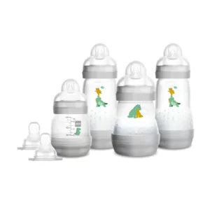 Kit 4 Mamadeiras Easy Start Cinza e 2 Bicos Adicionais - Mam