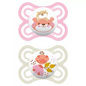 Kit Chupeta Perfect Silk Touch Rosa 0-6m  - Mam