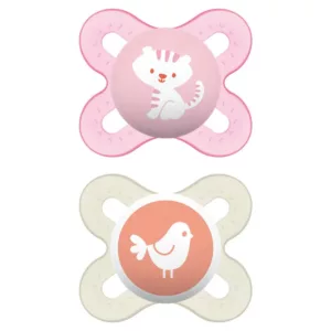 Kit Chupetas Start Girls Branco e Rosa 0-2m - Mam
