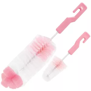 Kit Escova para Mamadeira com Esponja Rosa - Buba