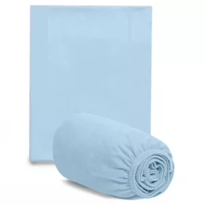 Kit Lençol com Elástico Berço + Fronha Algodão Azul - Hug