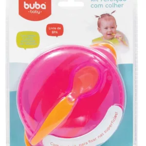 Kit Refeição com Colher Rosa - Buba Toys