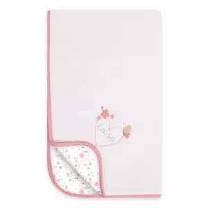 Manta de Soft Meu Jardim Bege com Rosa - Hug