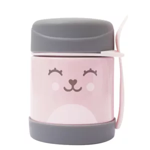 Pote Térmico com Talher Gumy Rosa 320ml - Buba