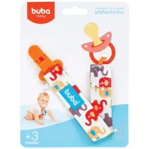 Prendedor de Chupeta Elefantinho Laranja - Buba