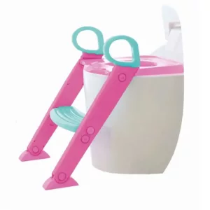 Redutor Assento Sanitário com Escadinha Rosa - Baby Style