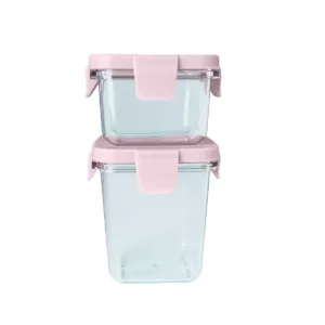 Kit com 2 Potes Em Tritan 120ml / 240ml Rosa - Marcus & Marcus