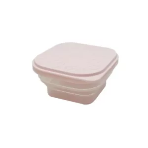 Conteiner Dobrável Em Silicone Rosa 400ml - Marcus & Marcus