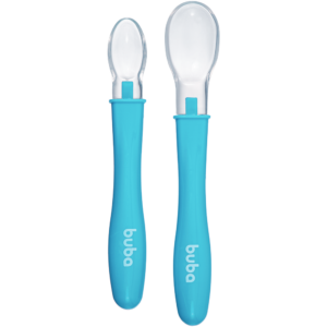 Conjunto de Colheres em Silicone Azul - Buba