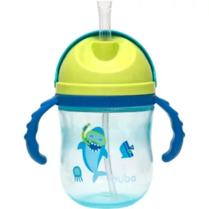 Copo Tubarão Azul com Alça Removível e Bico Silicone Azul 12m+ - Buba