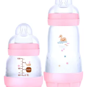 Kit 2 Mamadeiras Easy Start Anticólica 130ml e 260ml Rosa - Mam