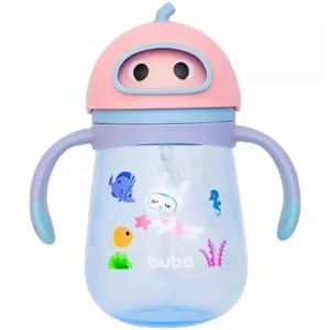 Copo com Alça removível 300 ml + Canudo em Silicone - Buba