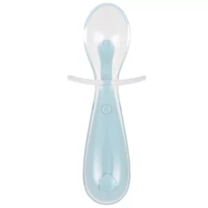 Colher De Silicone Com Escudo Protetor Azul - Buba