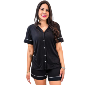 Pijama Americano Modal Com Short Bege - Bello Sonhos