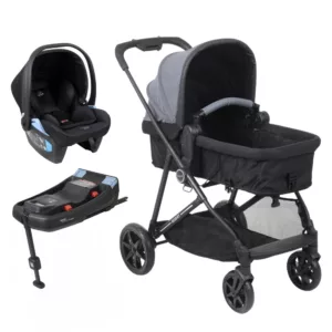 Carrinho Revert 22 Gris + Bebê Conforto Materna Lounge + Base Isofix - Burigotto