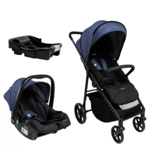 Carrinho Travel System Magno Duo Azul Oceano + Bebê Conforto Zion + Base Zion - Infanti