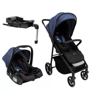 Carrinho Travel System Magno Duo Azul Oceano + Bebê Conforto Zion + Base Zion Isofix - Infanti
