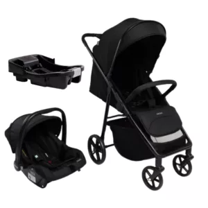 Carrinho Travel System Magno Duo Preto Infinito + Bebê Conforto Zion + Base Zion - Infanti