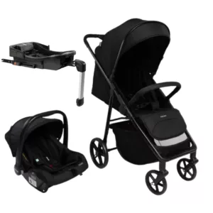Carrinho Travel System Magno Duo Preto Infinito + Bebê Conforto Zion + Base Zion Isofix - Infanti