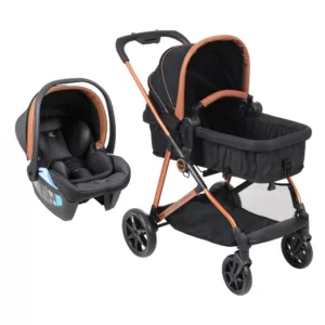 Carrinho Revert 22 Preto Cobre + Bebê Conforto Materna Lounge - Burigotto