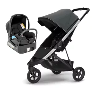 Carrinho Spring Shadow Grey + Bebê Conforto Citi com Base + Adaptador - Thule