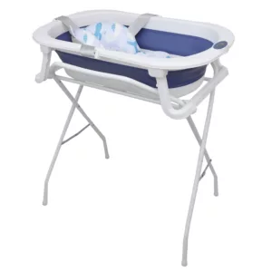 Banheira Bubbly Azul e Branco - Premium Baby