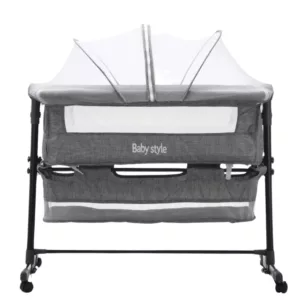 Berço Co-Sleeper Cinza Claro - Baby Style