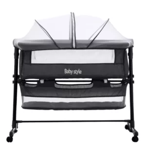 Berço Co-Sleeper Cinza Escuro - Baby Style