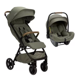 Carrinho TRVL LX Verde Pine + Bebê Conforto Pipa Next - Nuna