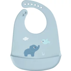 Babador Em Silicone Com Pega-Migalhas Cloudy Azul - Buba