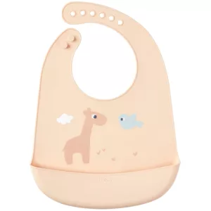 Babador Em Silicone Com Pega-Migalhas Cloudy Bege - Buba