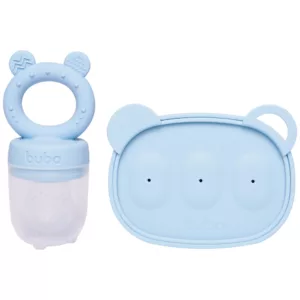 Kit Porta-Frutinhas e Forminha Em Silicone Azul - Buba