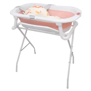 Banheira Bubbly Rosa e Branco - Premium Baby