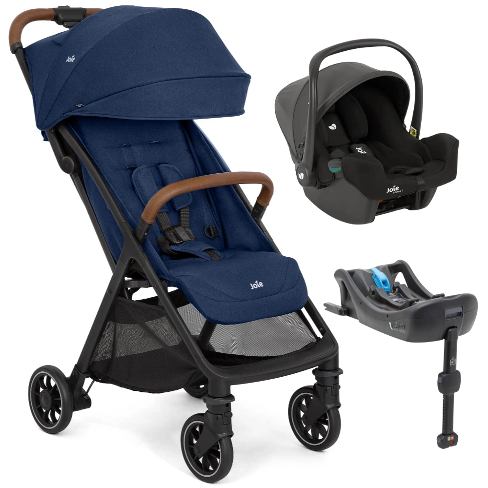 Carrinho Pact Pro Azul Deep Sea + Bebê Conforto I-Snug + Base