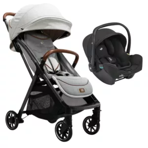 Carrinho de Bebê Parcel Signature Oyster + Bebê Conforto I-Snug Preto Raven  - Joie
