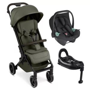 Carrinho Ping 3 Trekking Avocado + Bebê Conforto Tulip + Base Isofix - Abc Design