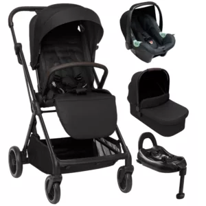 Carrinho Sienna Ink + Moisés Carry Cot + Bebê Conforto Tulip+ Base Isofix - Abc Design