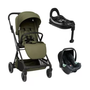 Carrinho Sienna Olive + Bebê Conforto Tulip + Base Isofix  - Abc Design