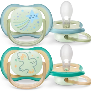 Chupeta Ultra Air Dupla Nighttime 0-6m+ Verde/Azul - Avent