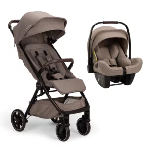 Carrinho TRVL LX Bege Cedar + Bebê Conforto Pipa Next - Nuna