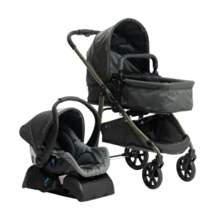Carrinho Extreme Must TS Pistache + Bebê Conforto Cocoon + Base - Galzerano