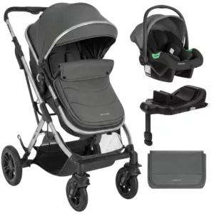 Carrinho Kaia 3 Em 1 Dark Grey + Base Isofix - Kikka Boo