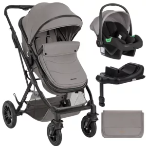 Carrinho Kaia 3 Em 1 Light Grey + Base Isofix - Kikka Boo