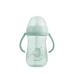 Copo Com Canudo De Silicone 300ml Dino Word Mint - Kikka Boo