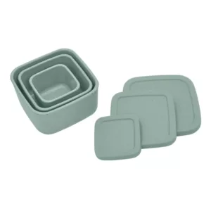 Conjunto De Potes 3 Tamanhos Silicone Platinum Sage - Kikka Boo