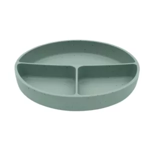 Prato Com Divisória e Sucção Silicone Platinum Sage - Kikka Boo