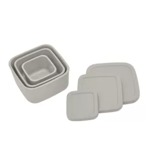 Conjunto De Potes 3 Tamanhos Silicone Platinum Sand - Kikka Boo